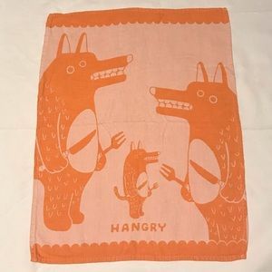 Blue Q Funny Woven Dish Towel, 100% Cotton, Soft, Super-Absorbent (Hangry) NWOT